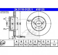 Disc frana SUBARU IMPREZA limuzina GC PRODUCATOR ATE 24.0118-0125.1 foto