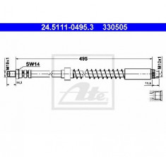 Furtun frana PEUGEOT 306 hatchback 7A 7C N3 N5 PRODUCATOR ATE 24.5111-0495.3 foto