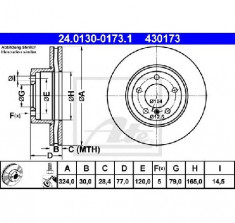 Disc frana BMW 5 E60 PRODUCATOR ATE 24.0130-0173.1 foto