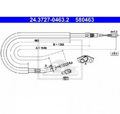 Cablu, frana de parcare MERCEDES-BENZ SPRINTER 2 t bus 901 902 PRODUCATOR ATE 24.3727-0463.2 foto