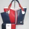 Set dama geanta si portofel rosu cu albastru Tommy Hilfiger+CADOU