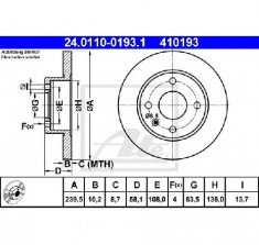 Disc frana FORD ESCORT Mk III GAA PRODUCATOR ATE 24.0110-0193.1 foto