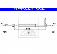 Cablu, frana de parcare MERCEDES-BENZ E CLASS W210 PRODUCATOR ATE 24.3727-0424.2 foto