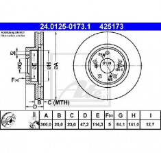 Disc frana HONDA CIVIC VII Hatchback EU EP EV PRODUCATOR ATE 24.0125-0173.1 foto