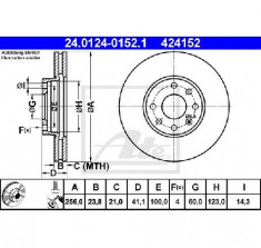 Disc frana OPEL ASTRA G hatchback F48 F08 PRODUCATOR ATE 24.0124-0152.1 foto