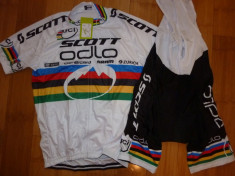 echipament ciclism complet Scott Odlo Nino Schurter World set pantaloni tricou foto