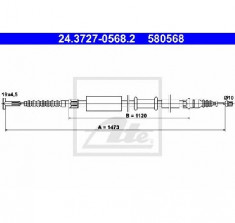 Cablu, frana de parcare FIAT COUPE FA 175 PRODUCATOR ATE 24.3727-0568.2 foto