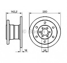 Disc frana IVECO DAILY II platou sasiu PRODUCATOR BOSCH 0 986 478 649 foto