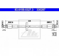 Furtun frana SAAB 9000 hatchback PRODUCATOR ATE 83.6155-0327.3 foto