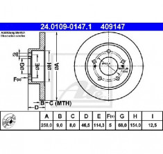 Disc frana NISSAN SILVIA cupe S14 PRODUCATOR ATE 24.0109-0147.1 foto