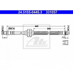 Furtun frana RENAULT MEGANE II Sport Tourer KM0 1 PRODUCATOR ATE 24.5155-0445.3 foto