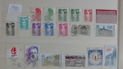 FRANTA 1990 DIVERSE TIMBRE STAMPILATE foto