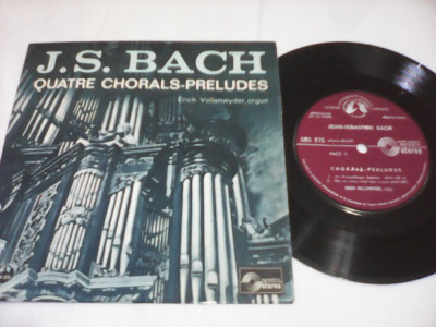 DISC VINIL J.S.BACH QUATRE CHORALS PRELUDES ERICH VOLLENWYDER ORGUE STARE FB foto