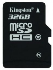 MICRO SD CARD KINGSTON model: SDC10/32GB capacitate: 32 GB clasa: 10 culoare: NEGRU foto