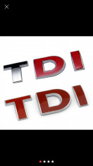 Emblema TDI portbagaj Volkswagen Audi - metal chrome foto