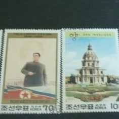 KOREA 1982- LIDERI POLITICI KIM IL SUNG SI MITTERRAND, serie stampilata, AC9