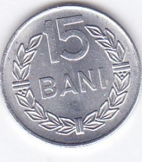 Moneda Romania ( R.S.R. ) 15 Bani 1975 - KM#93a UNC (luciu foarte frumos) foto