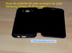 Husa de protectie din piele ecologica tip carte Samsung Galaxy J5 2015 negru foto