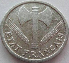 Moneda 1 Franc - FRANTA, anul 1943 *cod 3150 a.UNC Depunere Aluminiu foto