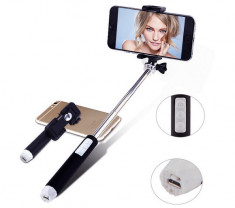 Mini monopied Selfie Stick bluetooth, negru foto