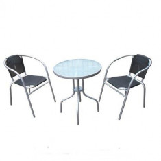 SET BISTRO 3 PIESE RATAN PLASTIC-7058 NEGRU foto