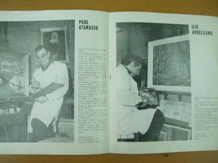 P. Atanasiu I. Ardeleanu S. Rusu Arbore pictura catalog expozitie 1975 Bucuresti