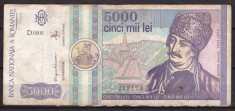 Romania 1992 martie - 5000 lei, F foto