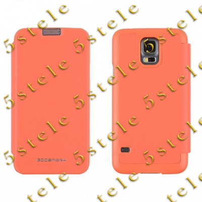Husa Mercury Techno Flip Samsung Galaxy S5 G900 Orange Blister foto
