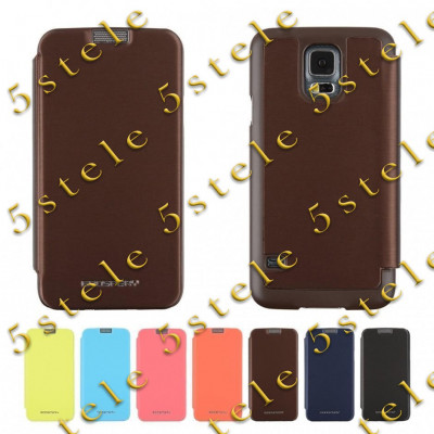 Husa Mercury Techno Flip Samsung Galaxy S5 G900 Brown Blister foto