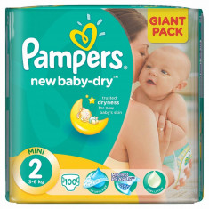 PAMPERS Scutece Pampers New Baby 2 81527651, Giant Pack, 100 buc, 3-6 kg foto