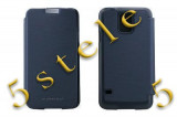Husa Mercury Techno Flip Samsung Galaxy S5 G900 Blue Blister, Albastru, Samsung Galaxy S4, Cu clapeta
