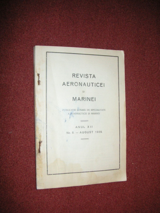 Revista aeronauticei(aeronauticii) si a marinei - anul 1939 - nr. 8