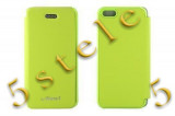Husa Mercury Techno Flip Apple iPhone 5/5S Lime Blister, Verde, iPhone 5/5S/SE, Cu clapeta