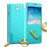 Husa Rock Flip Magic S-view Samsung Galaxy Note 3 bleu Blister, Alt model telefon Samsung, Turquoise, Cu clapeta