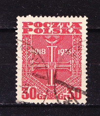 Timbre POLONIA 1933 = A 15-a ANIV. A REPUBLICII POLONE foto
