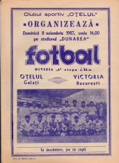 Program meci fotbal OTELUL GALATI - VICTORIA BUCURESTI 08.11.1987