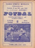 Program meci fotbal OTELUL GALATI - JIUL PETROSANI 10.05.1987