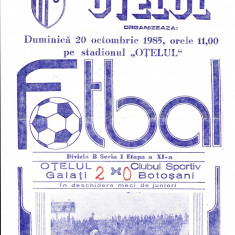 Program meci fotbal OTELUL GALATI - CS BOTOSANI 20.10.1985
