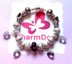 Bratara tip Pandora completa ,pandantive,talismane si charm-uri tip Swarovski foto