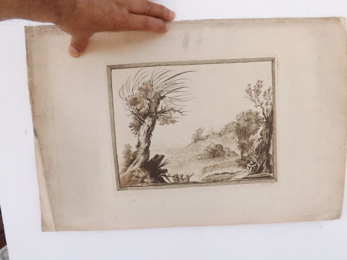 Grafica f. veche.aprox.1765 de Basire Fecit,dupa Guercino.Dim:29,2/23 cm.