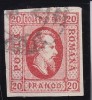 ROMANIA 1865 , CUZA EFIGIA IN OVAL VALOARRE 20 PARALE , STAMPILAT