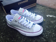 Tenesi/Tenisi Bascheti Converse All Star Glitter Argintii Argintiu Ieftini 35 foto