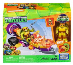 Jucarie Mega Bloks Ninja Turtles Half-Shell Heroes Mikey Jet Cruiser foto