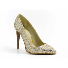 Pantofi din glitter Golden Stiletto foto