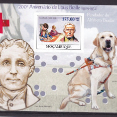 Mozambic 2009 Louis Braille fauna caini MI 3427-32 + bl.283 MNH w33