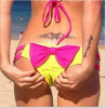 Slip Baie Dama Negru Galben Funda Spate M/L Costum de Baie