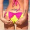 Slip negru/galben model cu funda la spate