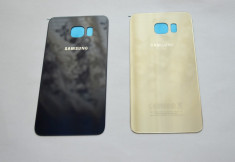 Capac sticla +adeziv Samsung Galaxy S6 Edge PLUS Gold ,Black Sapphire spate foto
