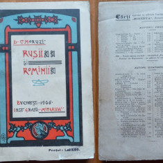 D. C. Moruzi , Rusii si romanii , Editura Minerva , 1906 , editia 1