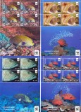 WWF-463=AITUTAKI 2010,Minicoli de 4 serii,tematica WWF pești